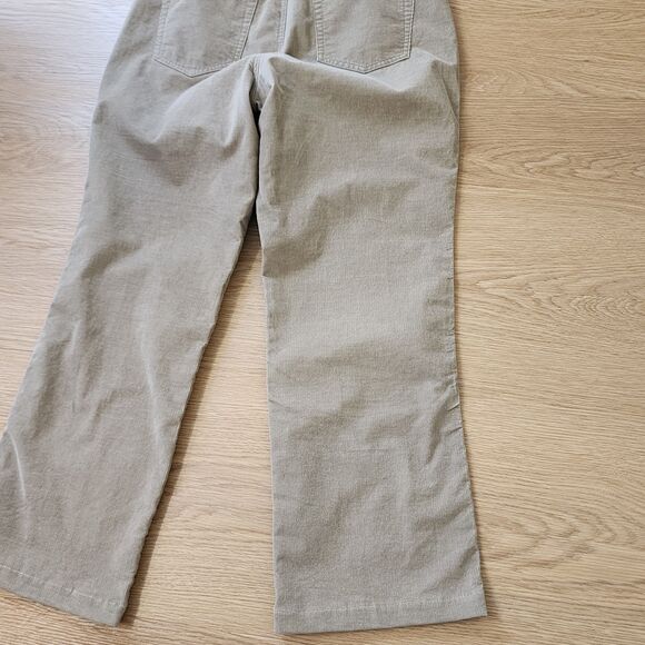 Talbots Chino Pants Womens 12 Corduroy High Waist Straight Wide Leg Khaki 32x29 - Picture 10 of 11